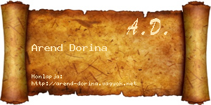 Arend Dorina névjegykártya